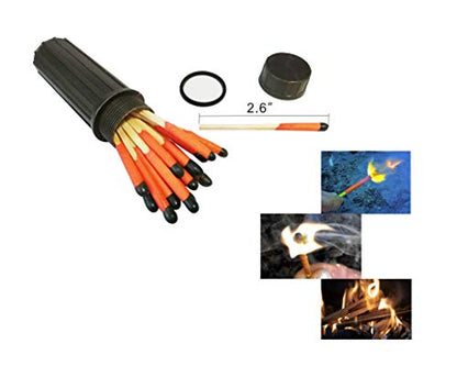 eGreen 20-100 Windproof Stormproof Matches Waterproof Cases & Rope Options - style: 2 X Container Matches + Wax Rope