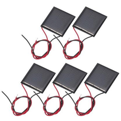 MECCANIXITY 5 Pcs 1.5V 0.09W 60mA Mini Solar Panels, Small Polycrystalline Solar Cell Panel with 2 Cable for DIY Electric Toy Materials Kits Charger, 30mm x 30mm - style: 1.5V 0.09W 60mA