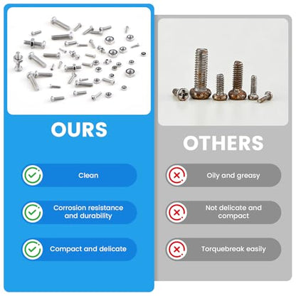 1020 Pcs Micro Screws Assortment Kit, M1-M2.5 Metric Machine Screws and Nuts, 304 Stainless Steel Phillips Pan Head Tiny Small Screws with Tools for Electronics,Arduino,RC Models,DIY Projects