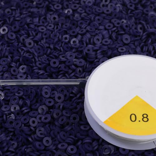 4000pcs Clay Beads - Indigo Purple, 6mm Heishi Bead Polymer Flat Round Disc Bulk Beads for Jewelry Making,DIY Friendship Bracelet and Necklace Craft - color: Indigo Purple