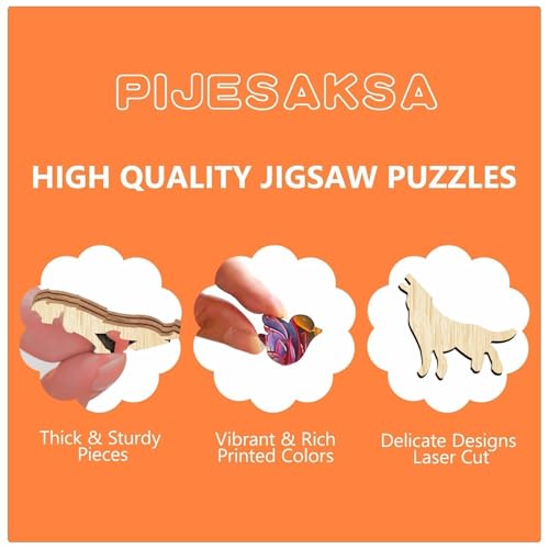 Squirrel in the Cave Wooden Puzzles for Adults 300 Pieces, L-13.4 * 13.1in - size: Large