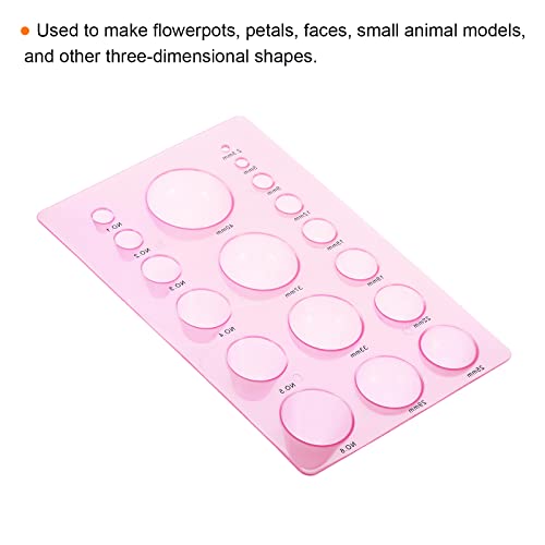 PATIKIL Quilling Mold 8x5 Inch, 2 Pack Half Ball Domes 3-Row Mold Crimper Tool for 3D Flower Pot Crafts, Pink - color: Pink