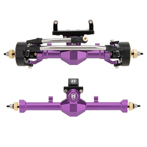 MEUS Racing Isokinetic 3-Section CVD Front and Rear Axles Maximum Steering Angle 52° Wider +5MM for Axial SCX24 Deadbolt C10 JLU Gladiator Bronco 1/24 RC Crawler Upgrade Parts (Anodized Purple) - color: Purple