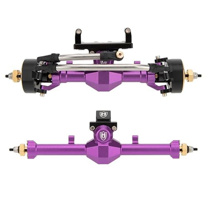MEUS Racing Isokinetic 3-Section CVD Front and Rear Axles Maximum Steering Angle 52° Wider +5MM for Axial SCX24 Deadbolt C10 JLU Gladiator Bronco 1/24 RC Crawler Upgrade Parts (Anodized Purple) - color: Purple