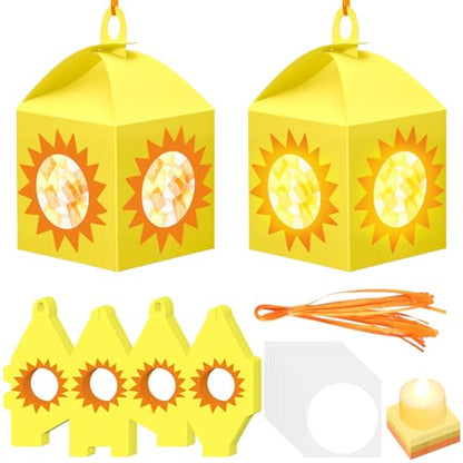 Simgoing 12 Sets Sun Lantern Crafts Kit with LED Lights - style: Sun