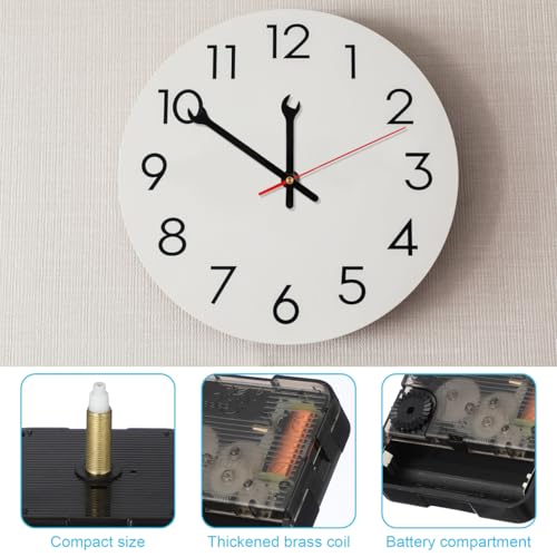 Wall Clock Mechanism Replacement, Wrench Hands and Motor Kit, Long Shaft Quartz Movements for Thick Dials, Battery Operated DIY Parts for Clock Making, Thread Length 19 mm (3/4 in) - color: Black 2