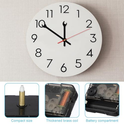 Wall Clock Mechanism Replacement, Wrench Hands and Motor Kit, Long Shaft Quartz Movements for Thick Dials, Battery Operated DIY Parts for Clock Making, Thread Length 19 mm (3/4 in) - color: Black 2