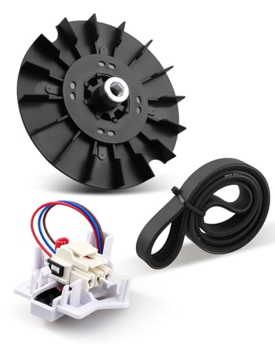 WH03X32218 Washer Motor Pulley WH01X27538 Belt & Nut Kit Perfectly WH03X32158 Washer Speed Sensor Fit for GE Hot.Point Clothes Washer Washer Motor Pulley Replace WH07X24695 WH39X27601 WH49X25378, etc