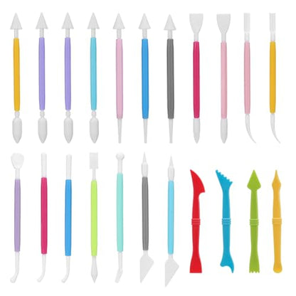 22 Pcs Clays Tools Sculpting Air Dry Clay Tools, Double-Ended Tool Kit Plastic Clay Tool for Adult Set for DIY Pottery Shaping Dotting Modeling Molding Polymer Clays Craft Supplies Accessories