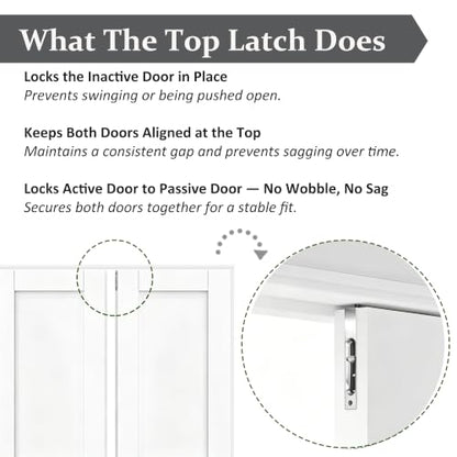 Pine Wood French Door Jamb Frame Kits, Primed, Pre-Installed Hinges, Door Seal Strips, Pre-Drilled Top Latch & Levers, Adjustable (Fits a Maximum Width of 72") - color: Silver Hardware Door Jamb