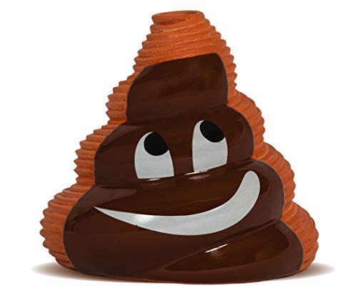 Chia Pet Poopy Emoji Terracotta Planter with Seed Pack - color: Brown