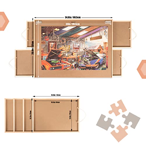 Lavievert 1500 Piece Jigsaw Puzzle Board with 4 Drawers & Cover for Adults