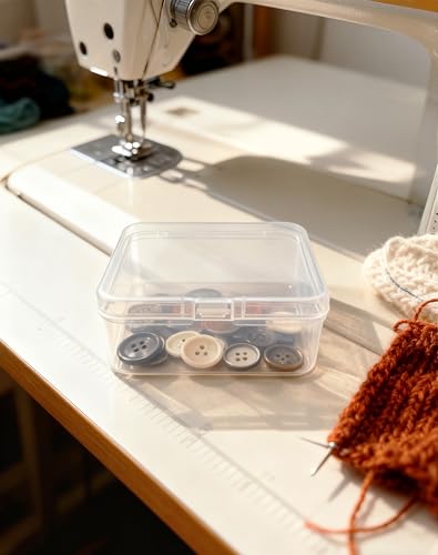 LJY 18 Clear Plastic Boxes, 3.7 x 3.7 x 1.4 in for Small Parts - size: Single Size (3.7 x 3.7 x 1.4 inch)