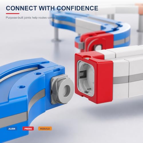 Foluu 151 PCS Floating Magnetic Train Track Blocks Set, Dual Track DIY Magnetic Race Railway Playset with 2 Trains, 3D Vertical Magnet Construction Toy, STEM Educational Gift for Boys Girls Ages 3-7