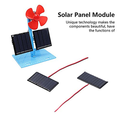 2PCS Mini Solar Panels, 0.3W 5V 60mA Small Solar Panel, Solars Cells with Wiresfor, 60 * 55mm Solars Panel Kit, for Light Water Pump Toy