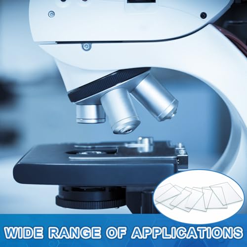 Sosation 50 Pcs Pre-Cleaned Glass Microscope Slides 75 x 50 mm/3" x 2" High-Transparency Microscope Slides for School Laboratories Professional Biological Observation
