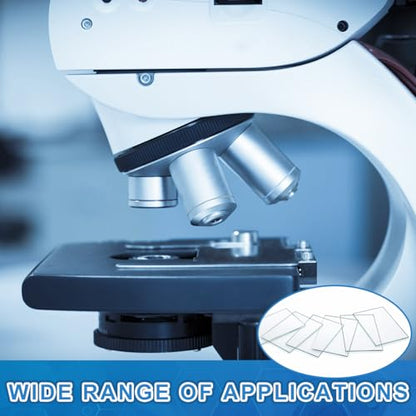 Sosation 50 Pcs Pre-Cleaned Glass Microscope Slides 75 x 50 mm/3" x 2" High-Transparency Microscope Slides for School Laboratories Professional Biological Observation