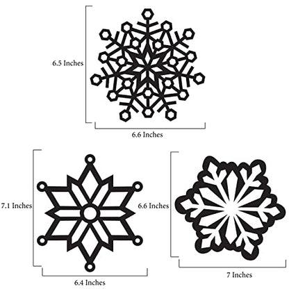 VHALE Suncatchers Craft 3 Sets (9 Cutouts) w Tissue Papers Stained Glass Effect Paper Sun Catcher Kit, Window Art, Classroom Crafts, Creative Art Projects, Kids Party Favors (Snowflake) - style: Snowflake