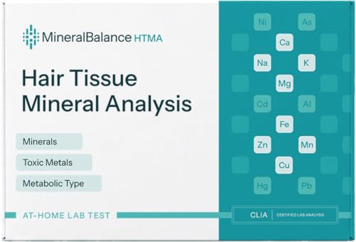 MineralBalance™ Hair Tissue Mineral Analysis (HTMA)—At-Home Test Kit for Fatigue, Anxiety, Sleep & Digestive Issues—Tests 21 Minerals & Heavy Metals Including Magnesium & Zinc—Full Lab Report Included