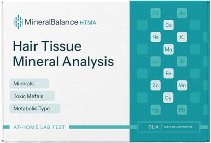 MineralBalance™ Hair Tissue Mineral Analysis (HTMA)—At-Home Test Kit for Fatigue, Anxiety, Sleep & Digestive Issues—Tests 21 Minerals & Heavy Metals Including Magnesium & Zinc—Full Lab Report Included