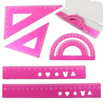 5-Piece Metal Geometry Set, Pink - color: Pink