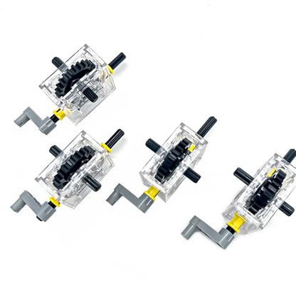 4 Set of Technic Trans-Clear GEARBOX ASSEMBLY Kits Compatible with legoes Technic Trans-Clear Wormbox gear motor REDUCER block Mindstorms robotics ev3 NXT transparent robot power functions 6588 - color: Transparent 4pcs