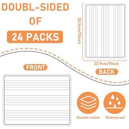 24Pcs Dry Erase Music Staff Lap Boards for Student Reusable Musical Notes Double Sided Erasable Cardboard Music Note Whiteboard for Musical Teacher Classroom Homeschool Portable Teaching Tool 12" x 9" - style: Staff Writing Notes