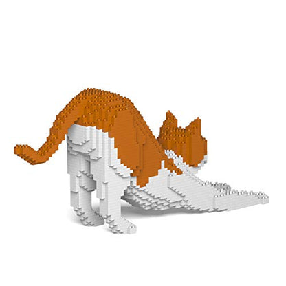 JEKCA Cat 13S-M03 | Orange and White Cat Plastic Building Blocks | Age 14+ - color: Orange and White