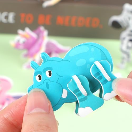 CCINEE 25 Pcs Educational 3D Cartoon Puzzles for Kids,3D Animal Learning Educational Paper Puzzle Game for DIY Crafts Gifts - style: Animal