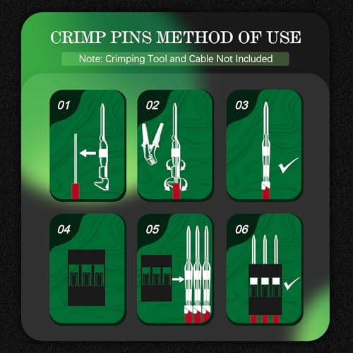 50 Sets / 200 Pieces for Dupont 2.54mm 3Pin Black Male Connector - size: 3-Pin Male, style: Black-Single Row