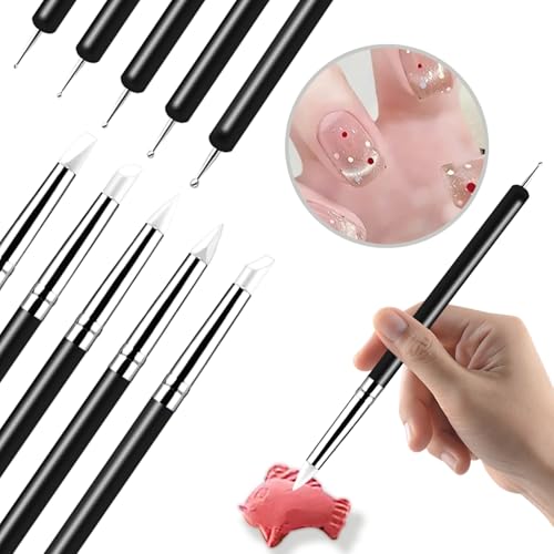 15 PCS Blue Clay Sculpting Tools Set, Professional Silicone Brushes & Dotting Tools Kit for Polymer Clay, Air Dry Clay, Pottery, Modeling & Crafting for Adult-Black - color: 15Pcs-Black