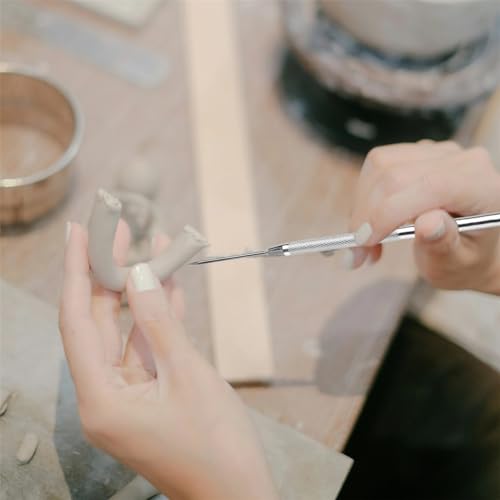 2 PCS Clay Needle Tools, Stainless Steel Pottery Tool Polymer Clay Tools