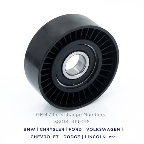 Belt Idler Pulley, 89144 Belt Tensioner Pulley for Select Ford, Chrysler, BMW, Volkswagen as Escape, Beetle, Dart, etc Models. 38018 Automotive Replacement Idler Pulley Kit by KeeRoarin - size: 38018 - Universal