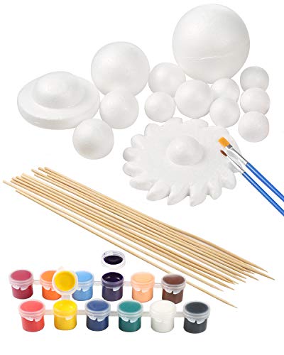 Pllieay Solar System Model Foam Ball Kit for School Science Projects - color: 40 Pieces