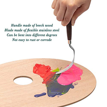 Honoson 7 Pcs Painting Knife Palette Knife Set Steel Spatula,Redwood Color - color: Redwood Color
