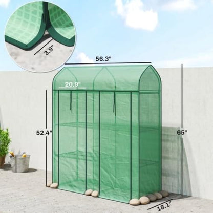 3‑Tier Portable Greenhouse, Small Walk‑in Green House, Green - color: Green B, size: Small