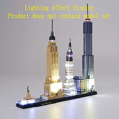 GEAMENT Upgraded Version Light Kit for New York City - Compatible with LEGO Architecture 21028 Building Blocks Model (Model Set Not Included) - style: For 21028