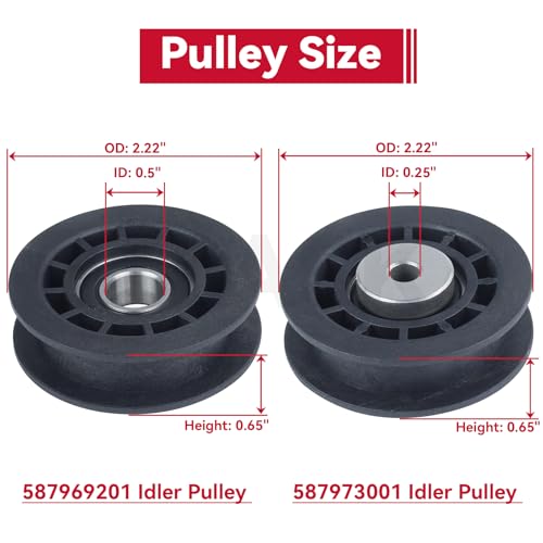 GELASKA 2 Pack 587973001 Pulley with 587969201 Pulley for Husqvarna LC221A - color: A24 2x587973001+1x587969201