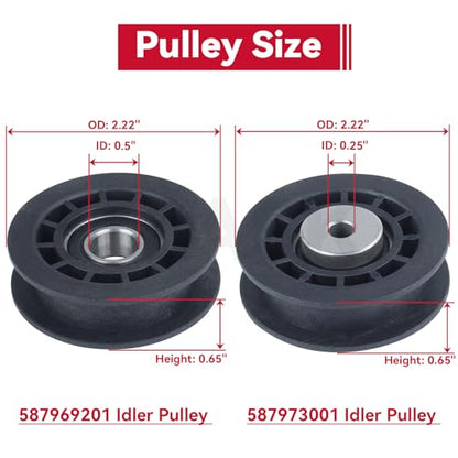 GELASKA 2 Pack 587973001 Pulley with 587969201 Pulley for Husqvarna LC221A - color: A24 2x587973001+1x587969201