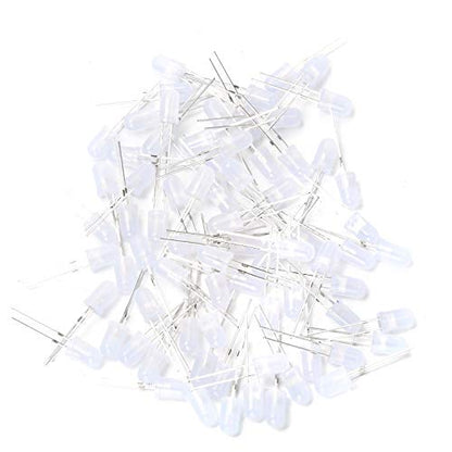 CHANZON 100 pcs 5mm Yellow Diffused LED Diode Lights(DC 2V 20mA) - color: F) White-yellow (100pcs)