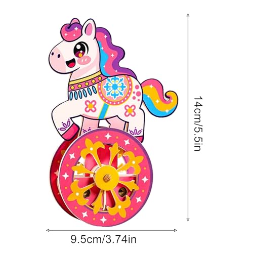 Wood Building Kits Assembly Self-Rocking Base Brain Game - color: Pink