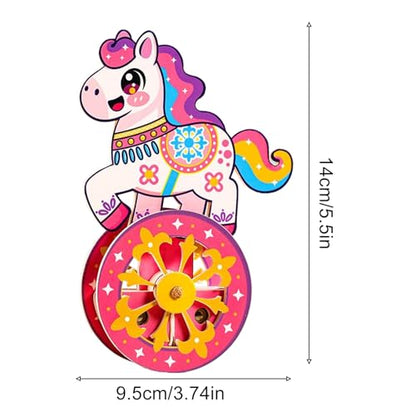 Wood Building Kits Assembly Self-Rocking Base Brain Game - color: Pink