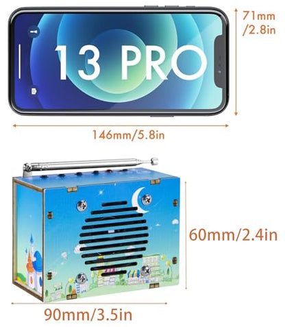 STEM Toys DIY FM Radio Kit, Science Circuit Project, Boy Gift Toys Age 8-13 - color: Printed Blue