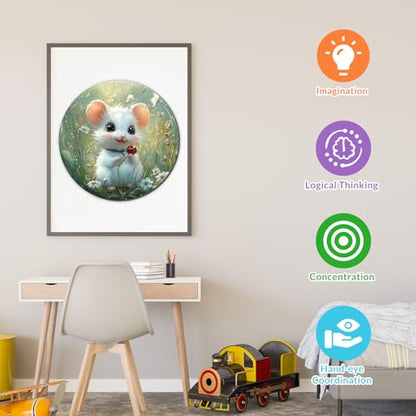 Animal Wooden Puzzles for Kids Ages 6-8 - Woodland Mouse - color: Woodland Mouse