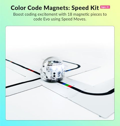 Ozobot Color Code Magnets Speed Kit, Interactive Coding Learning Tool for Kids Ages 3+, Enhances Logic & Problem Solving Skills, 18 Tiles, Evo & Color Codes Magnets Base Kit Required Not Included - style: Color Code Magnets - Speed Kit (18 Tiles)