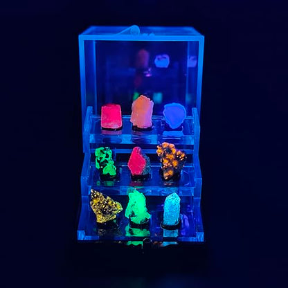 Naturally Fluorescent Mineral Specimens - Glowing Under UV - Rare Collectibles (Medium) - size: Medium