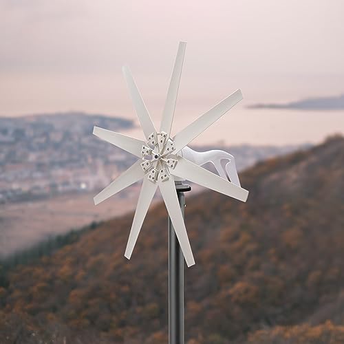 Wind Turbine Generator Kit 600W 12V w/8 Blade, Wind Generator Kit w/Charge Controller, Wind Power Generator for Marine, Home, Windmill Generator Suit for Hybrid Solar Wind System
