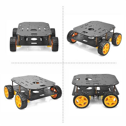 OSOYOO FlexiRover Building Kit for Arduino – Customizable Robot Car Chassis with 4 TT Motors and Wheels, Ideal for Robotics Development (Not Included Main Board for Arduino)