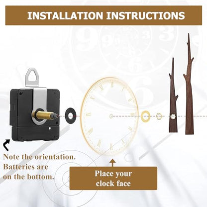 3 Sets 0.86in Shaft Clock Movement Mechanism with Hands and Numerals, CNYMANY Clock Repair Parts Replacement High Torque Long Shaft Clock Movement with 3 Pairs Hands & 1 Roman Numeral Scale - color: Shaft Clock Movement Mechanism + Hands + Numerals