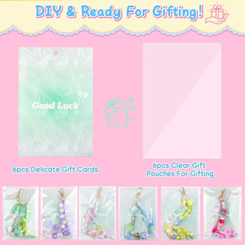 Weraher 447Pcs DIY Bag Charm Kit, Colorful Beads for Keychains, Craft Jewelry Making Supplies for All Ages